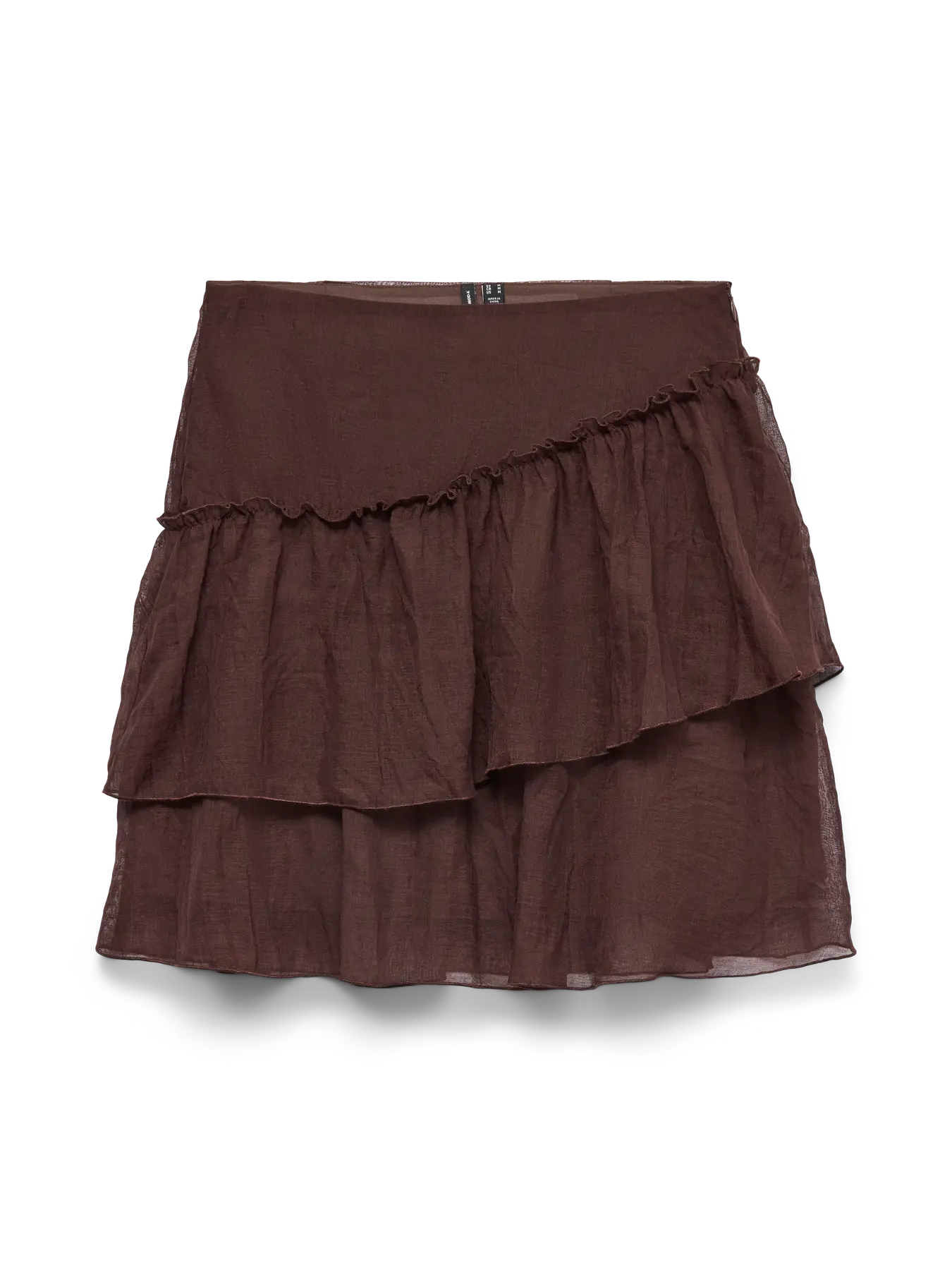Sabrina Brown Flounce Mini Skirt