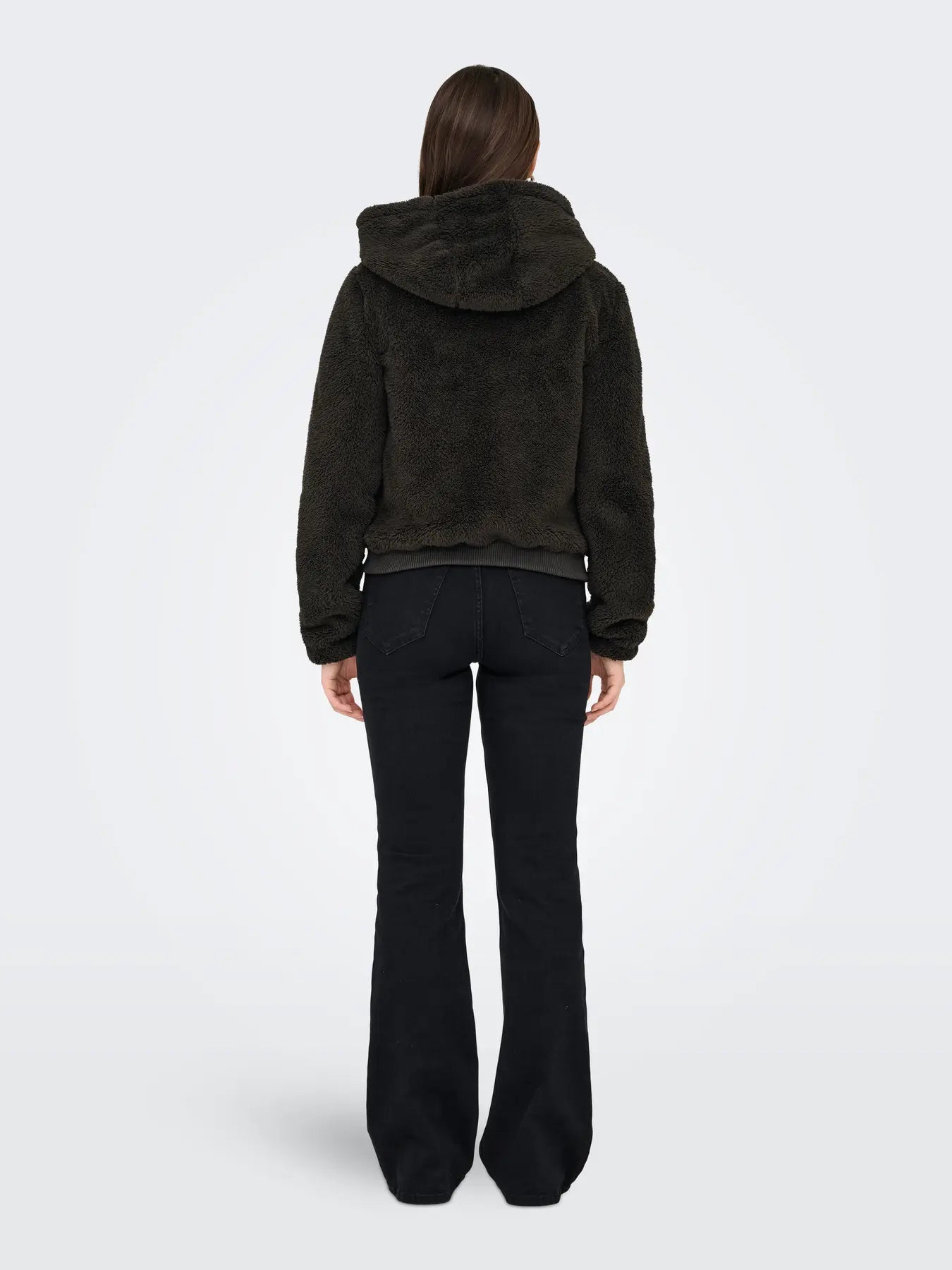 Newanna Teddy Hooded Zip Jacket Brown