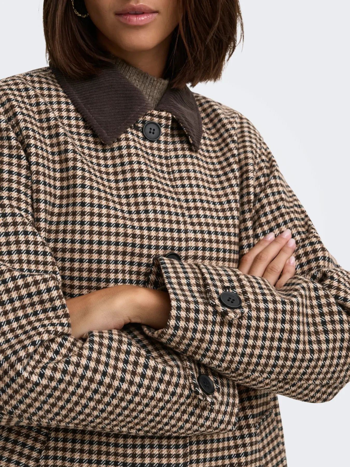 Valerie Wool Blend Checked Coat