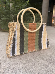 Wren Stripe Straw Bag