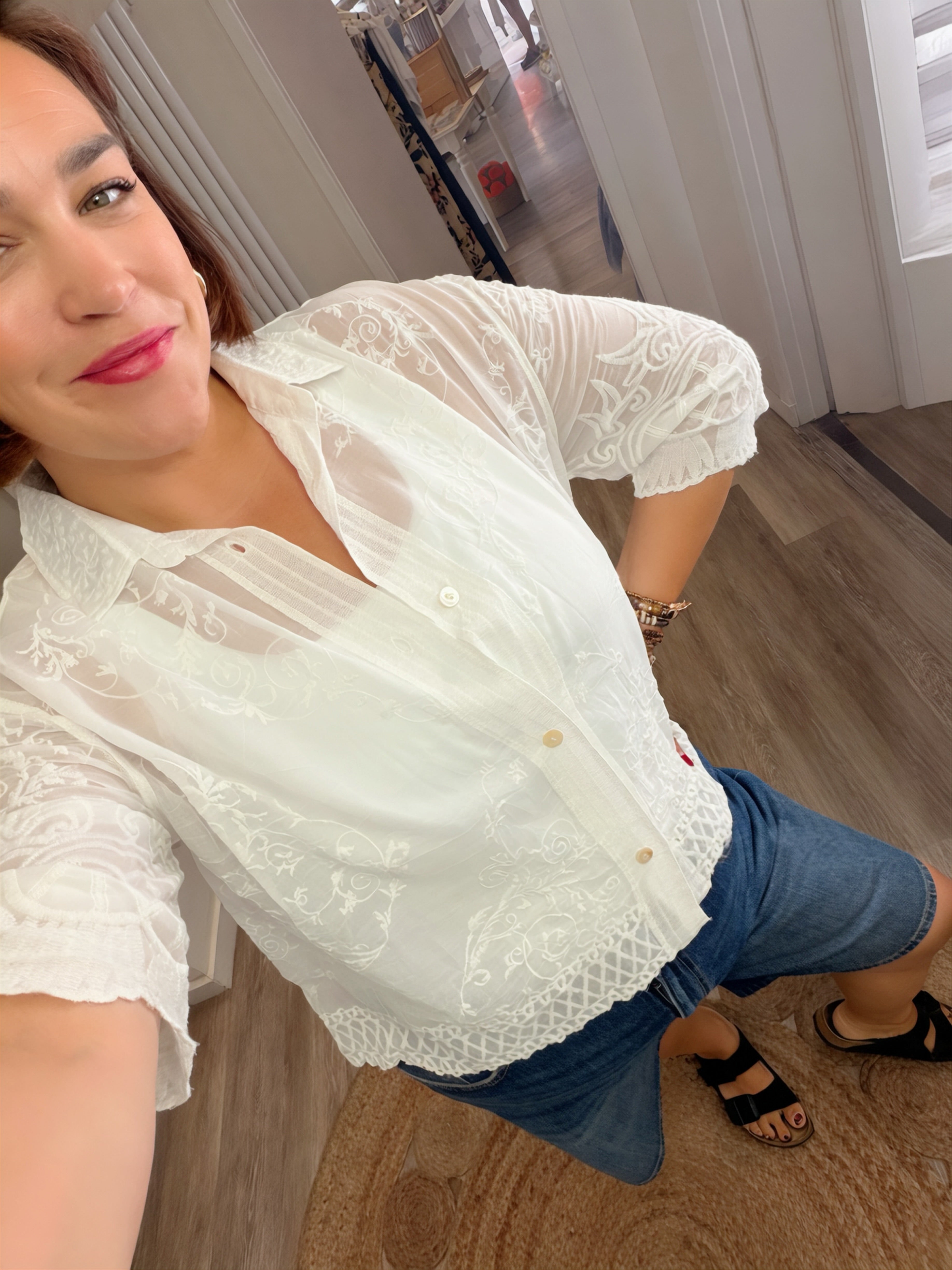 Sandy Embroidered Voile Shirt