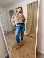 Jade Check Funnel Neck Jacket