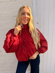 Lily Red Bomber Jacket