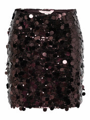 Jadel Brown Sequin Mini Skirt