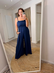 Emma Smock Wide Leg Beaded Jumpsuit