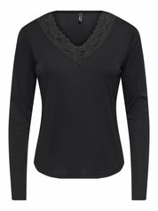 Jodie Lace Trim V neck Top