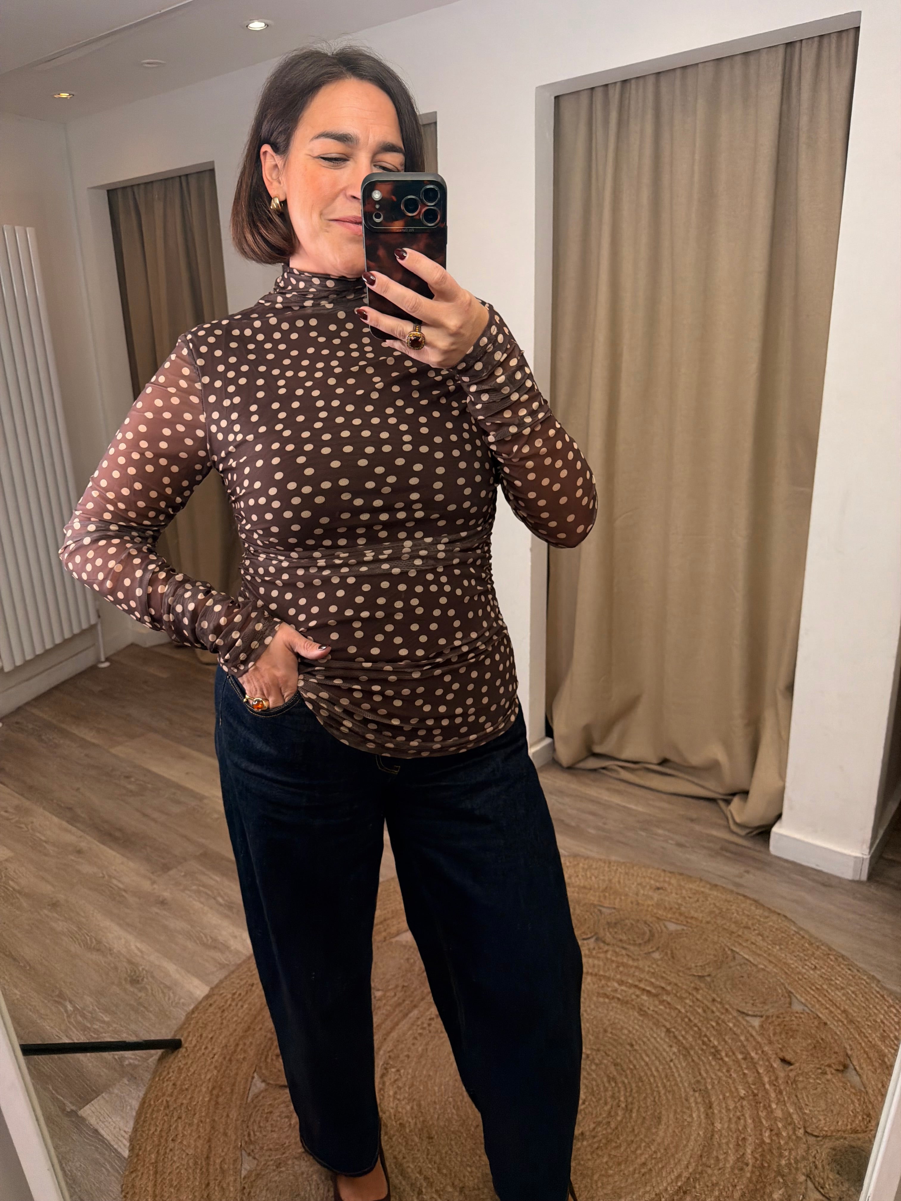 Louise Polka Dot Mesh Top