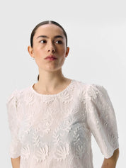 Mya Embroidered Short Sleeve Top