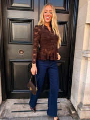 Alyson Lace Maderin Top Brown