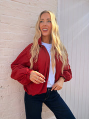 Lily Red Bomber Jacket
