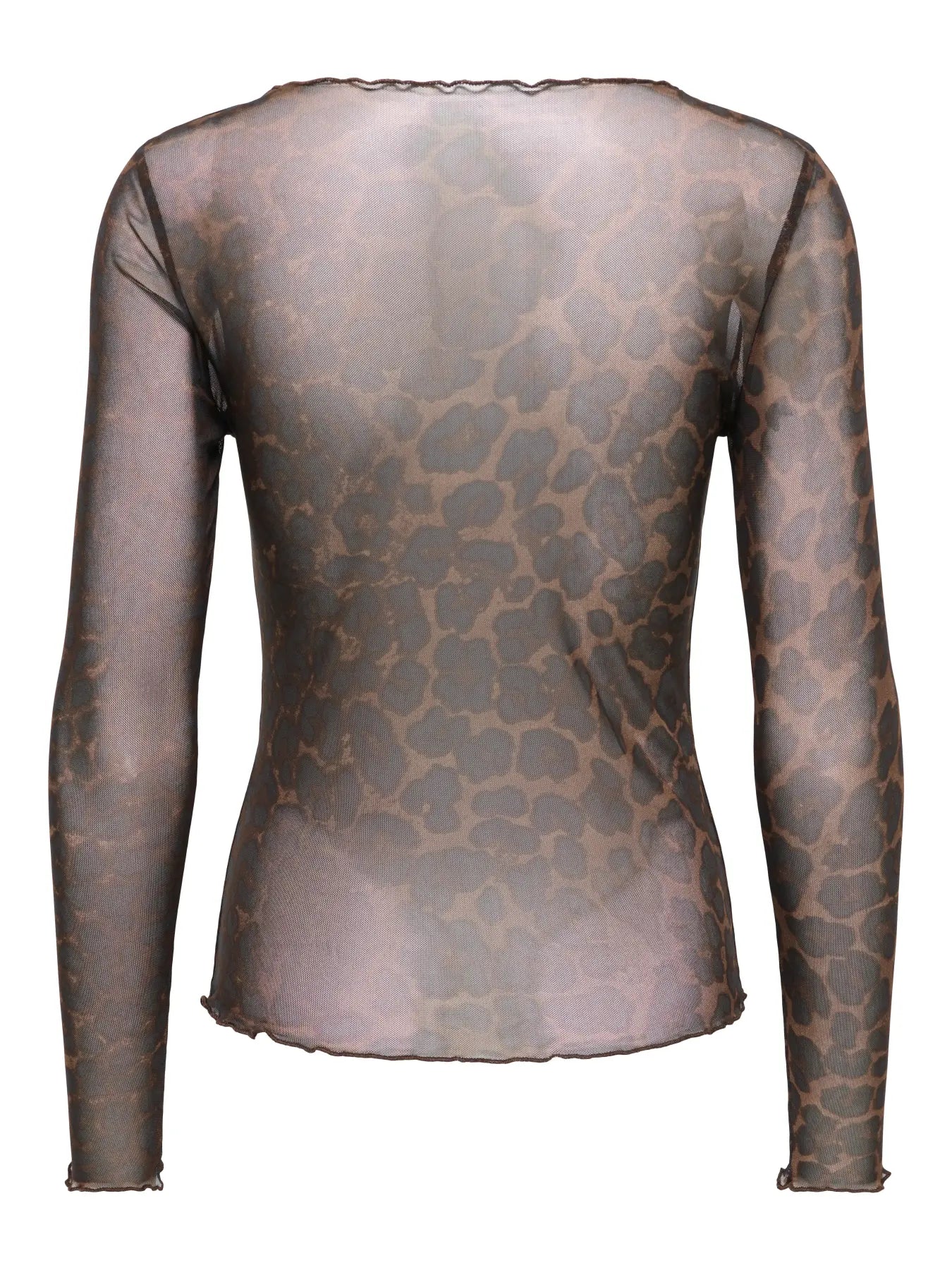 Elsa Mesh O-neck Long Sleeve Top