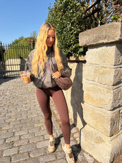 Quilted Brown Hobo Accross the Body Bag