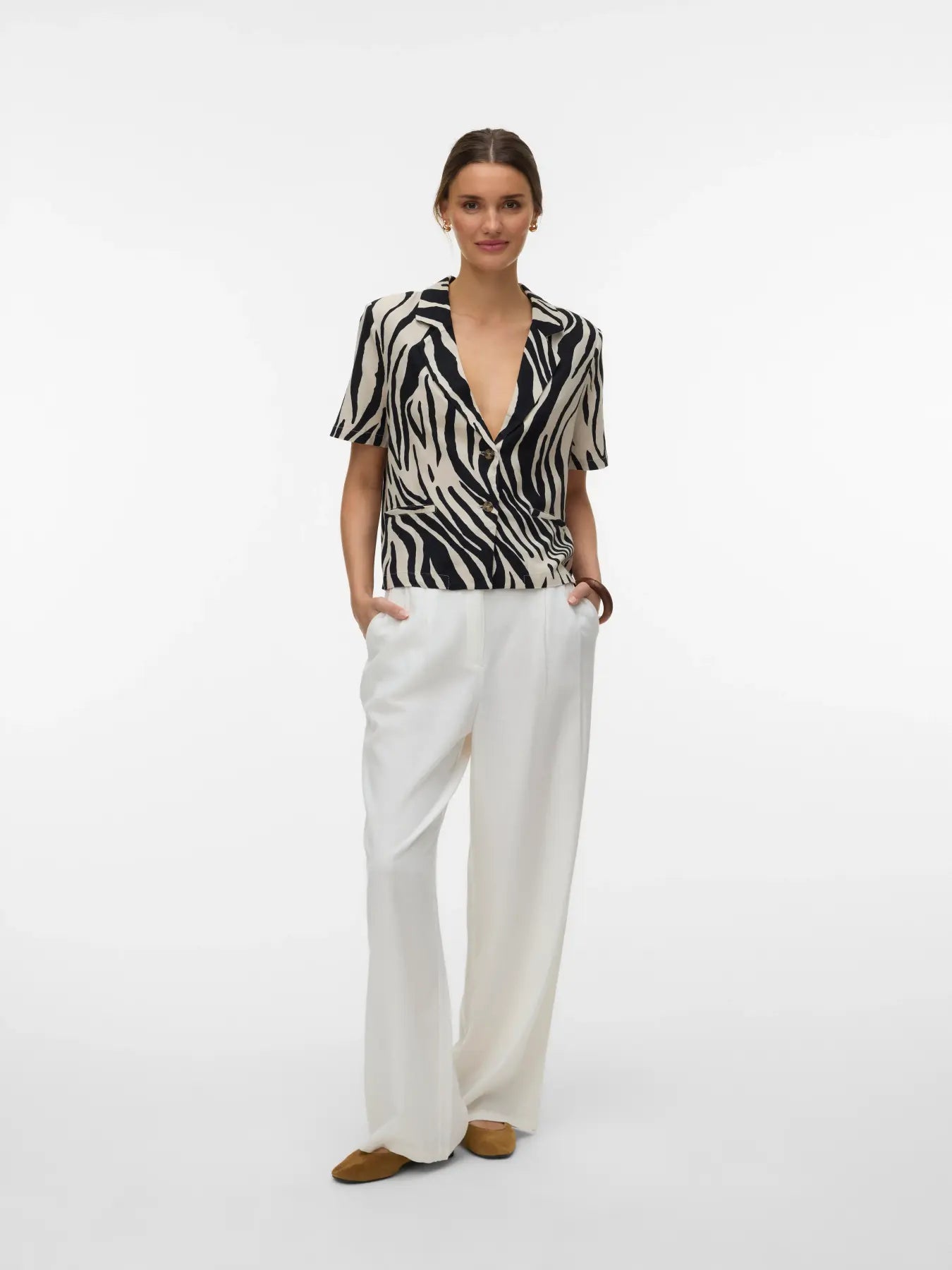 Mymilo Zebra Style Blazer Shirt