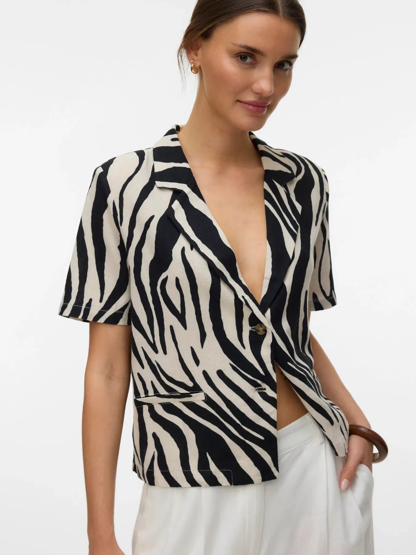 Mymilo Zebra Style Blazer Shirt