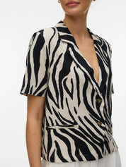 Mymilo Zebra Style Blazer Shirt