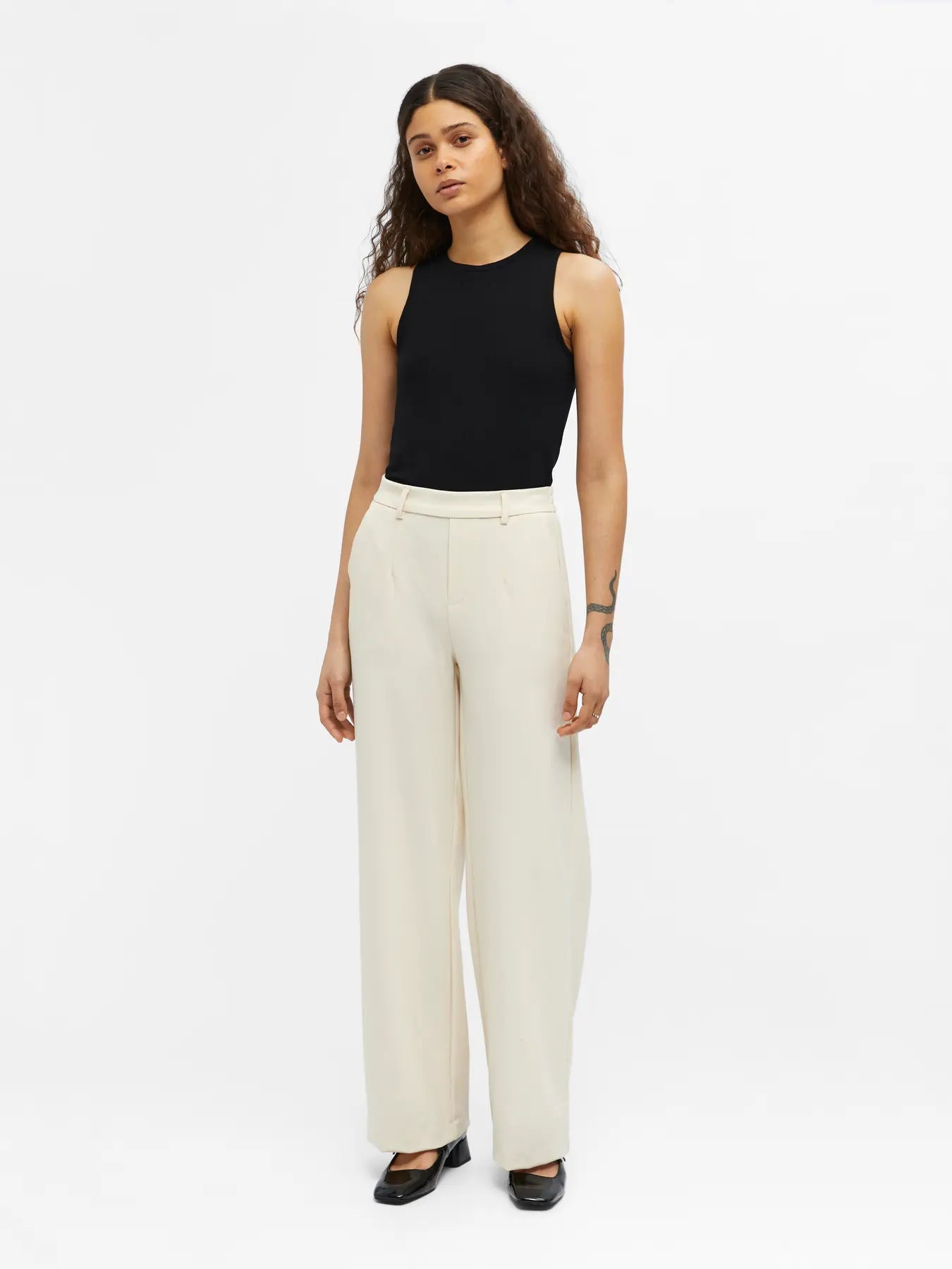 Lisa Cream Wide Leg Trousers