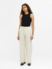 Lisa Cream Wide Leg Trousers