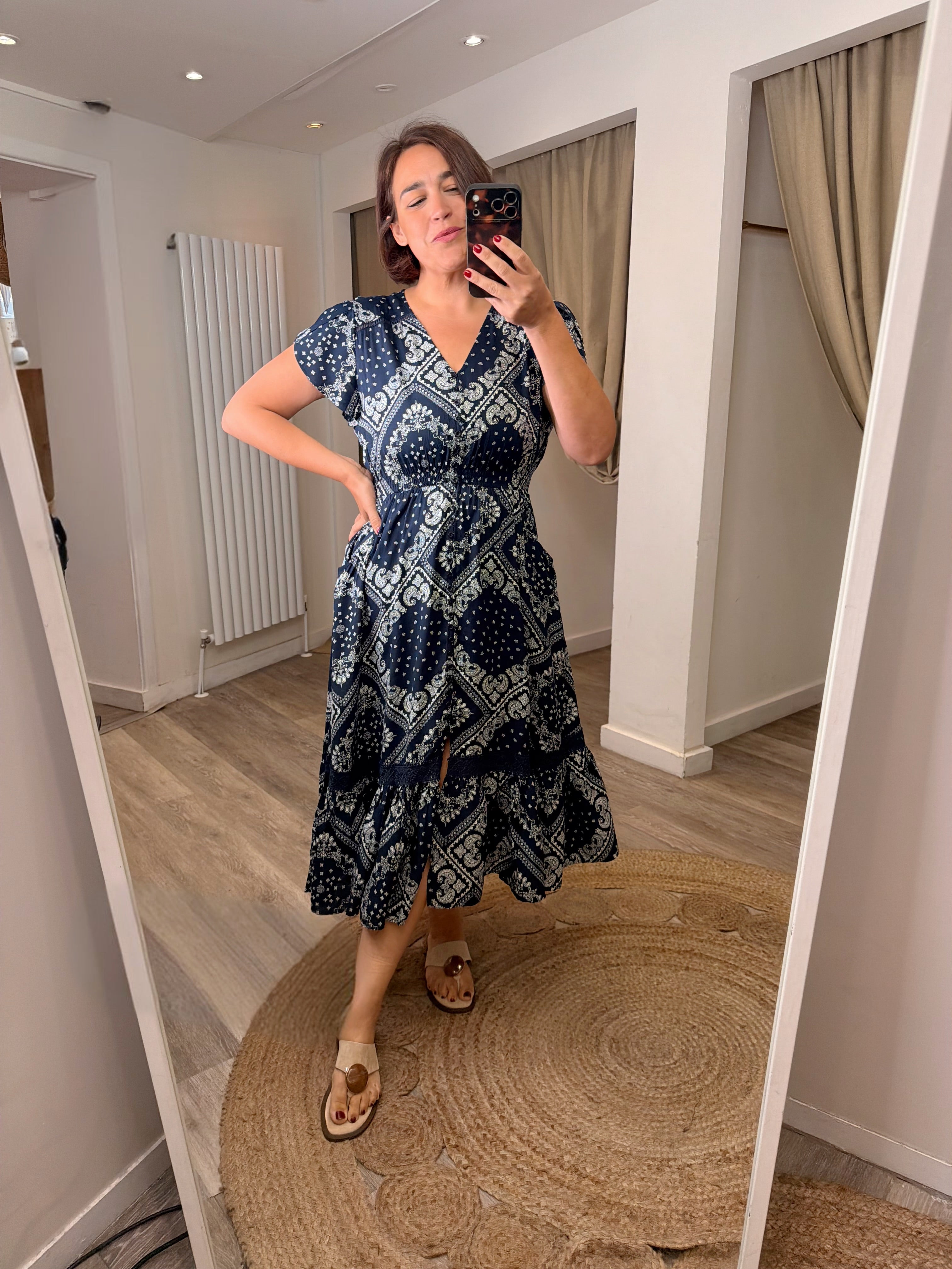 Stella Bandana Print Midi Dress