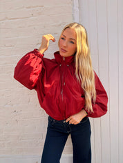 Lily Red Bomber Jacket