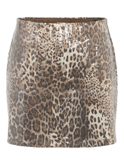 Jessy Leopard Sequin Mini Skirt