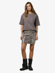 Jessy Leopard Sequin Mini Skirt