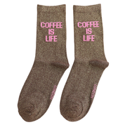 Statment Glitter Socks Coffee Is Life