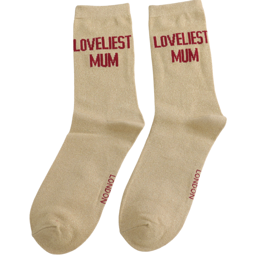 Statment Glitter Socks Lovliest Mum