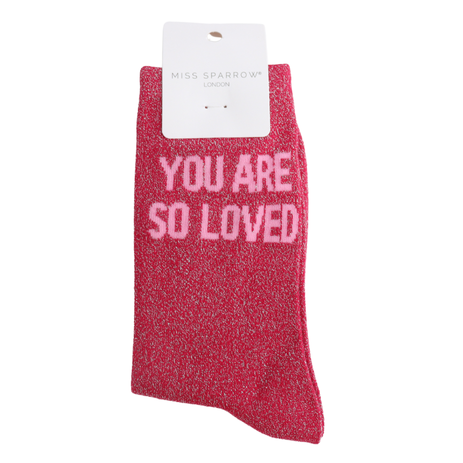 Statment Glitter Socks You Are So Loved