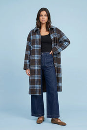 Palma Blue and Brown Check Coat