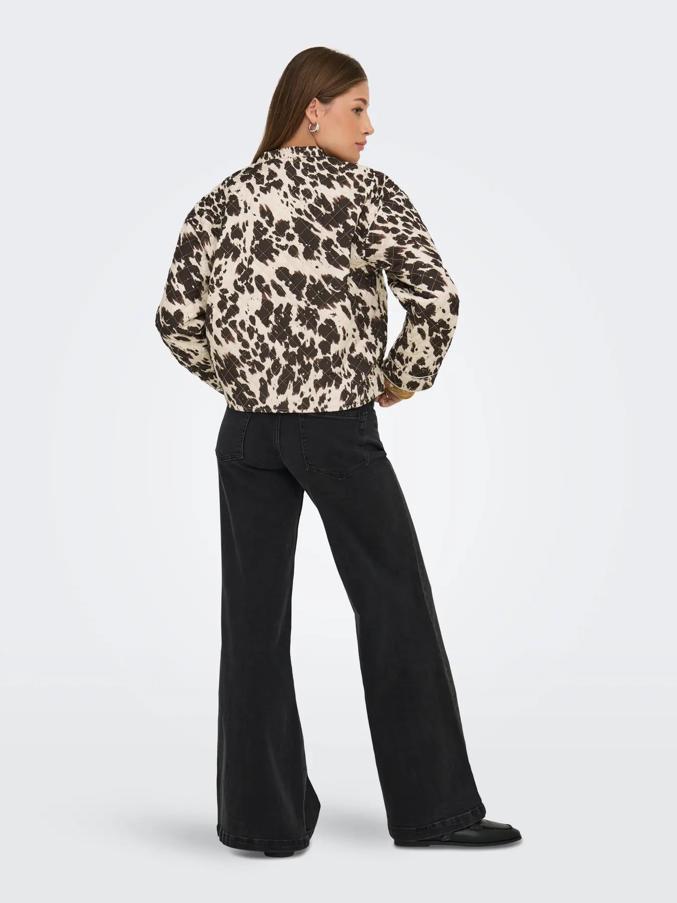 Hallie Cow Print Quilted Jacket