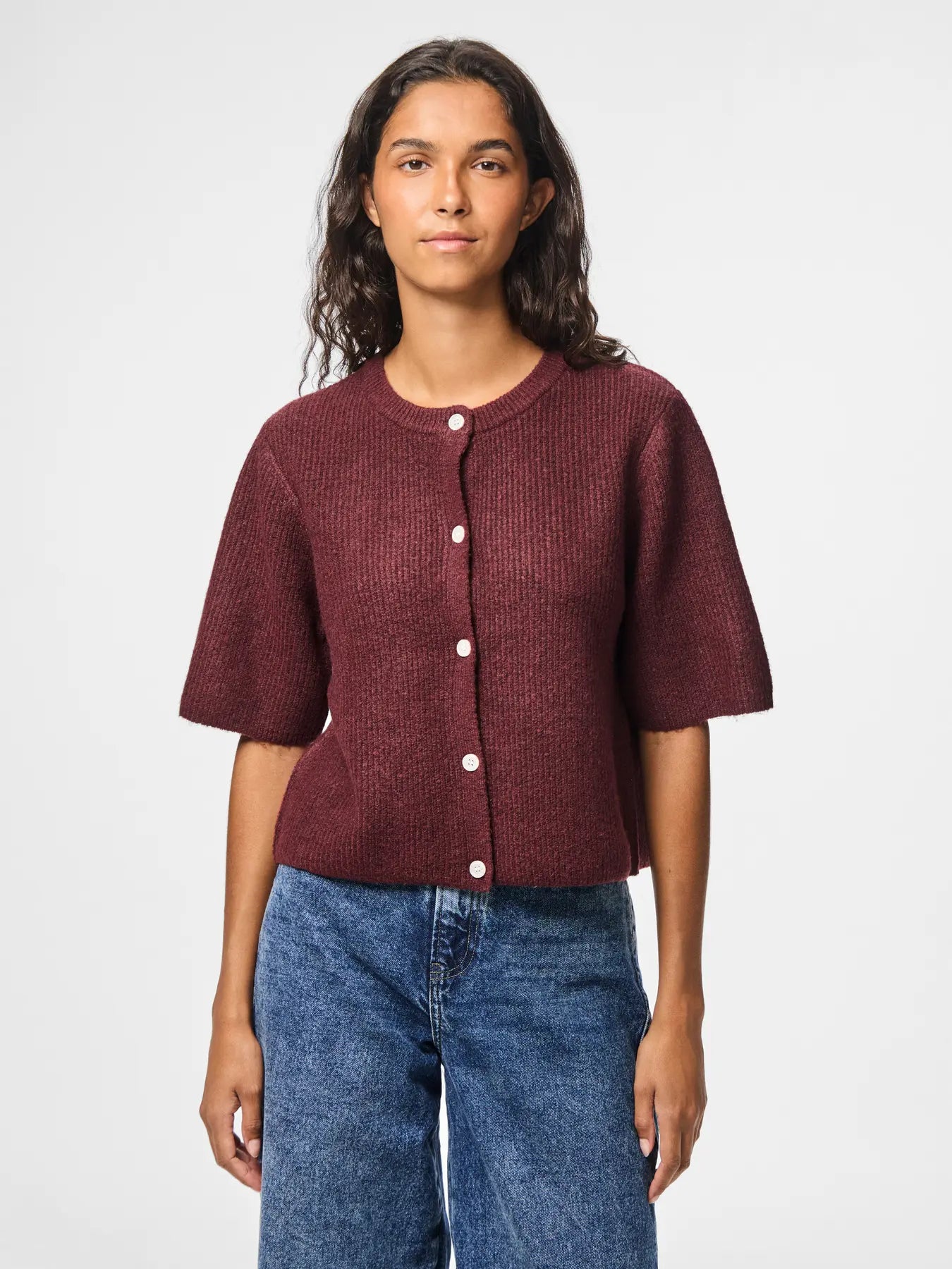 Silly Wine O-neck Knit Cardigan