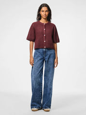 Silly Wine O-neck Knit Cardigan