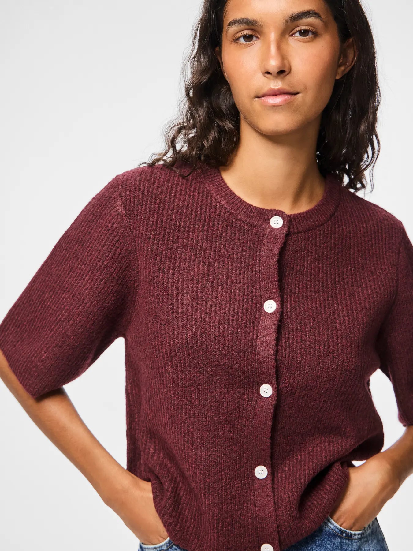 Silly Wine O-neck Knit Cardigan