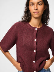 Silly Wine O-neck Knit Cardigan