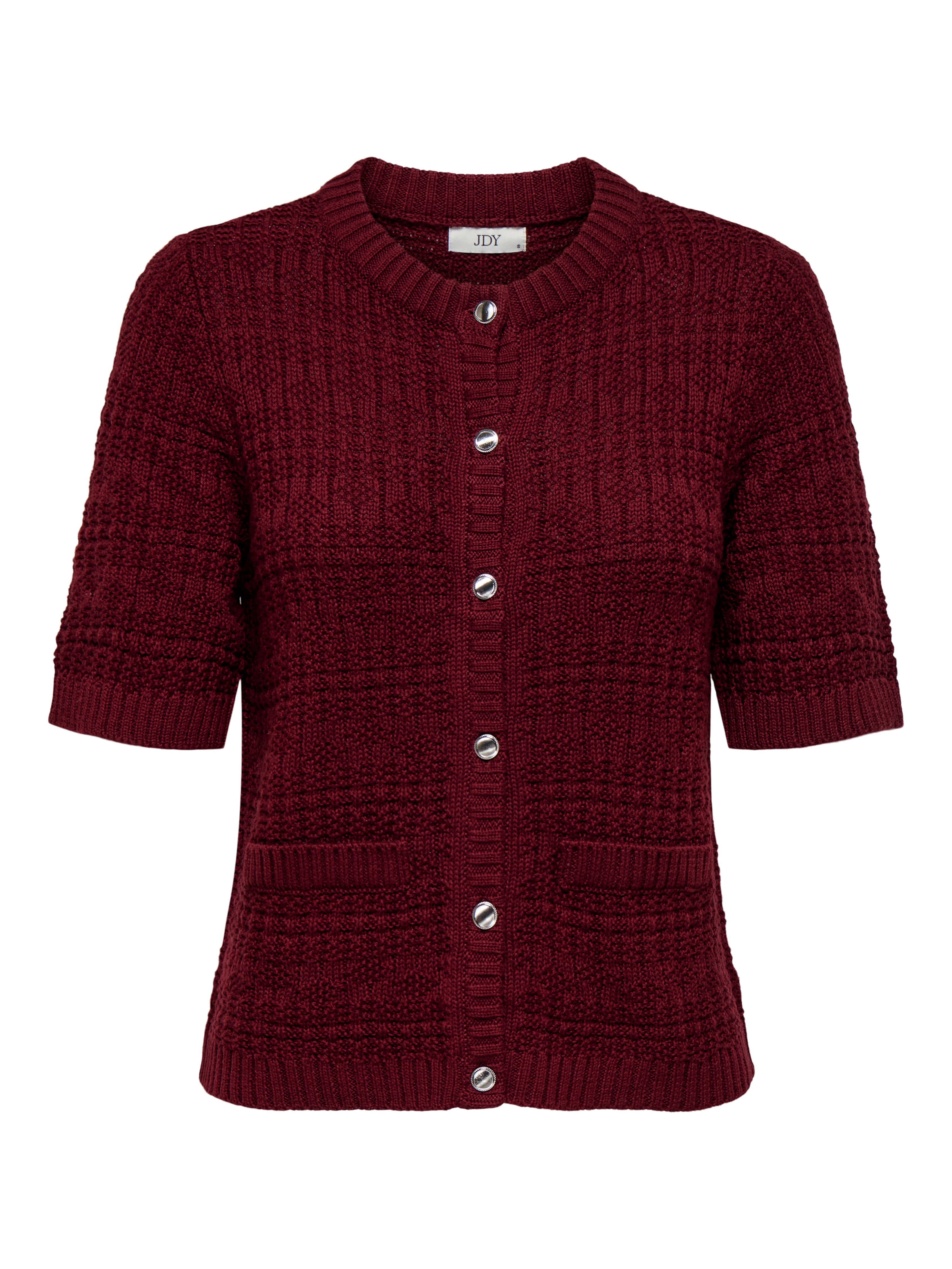 Tikka Burgundy O-neck Knit Cardigan