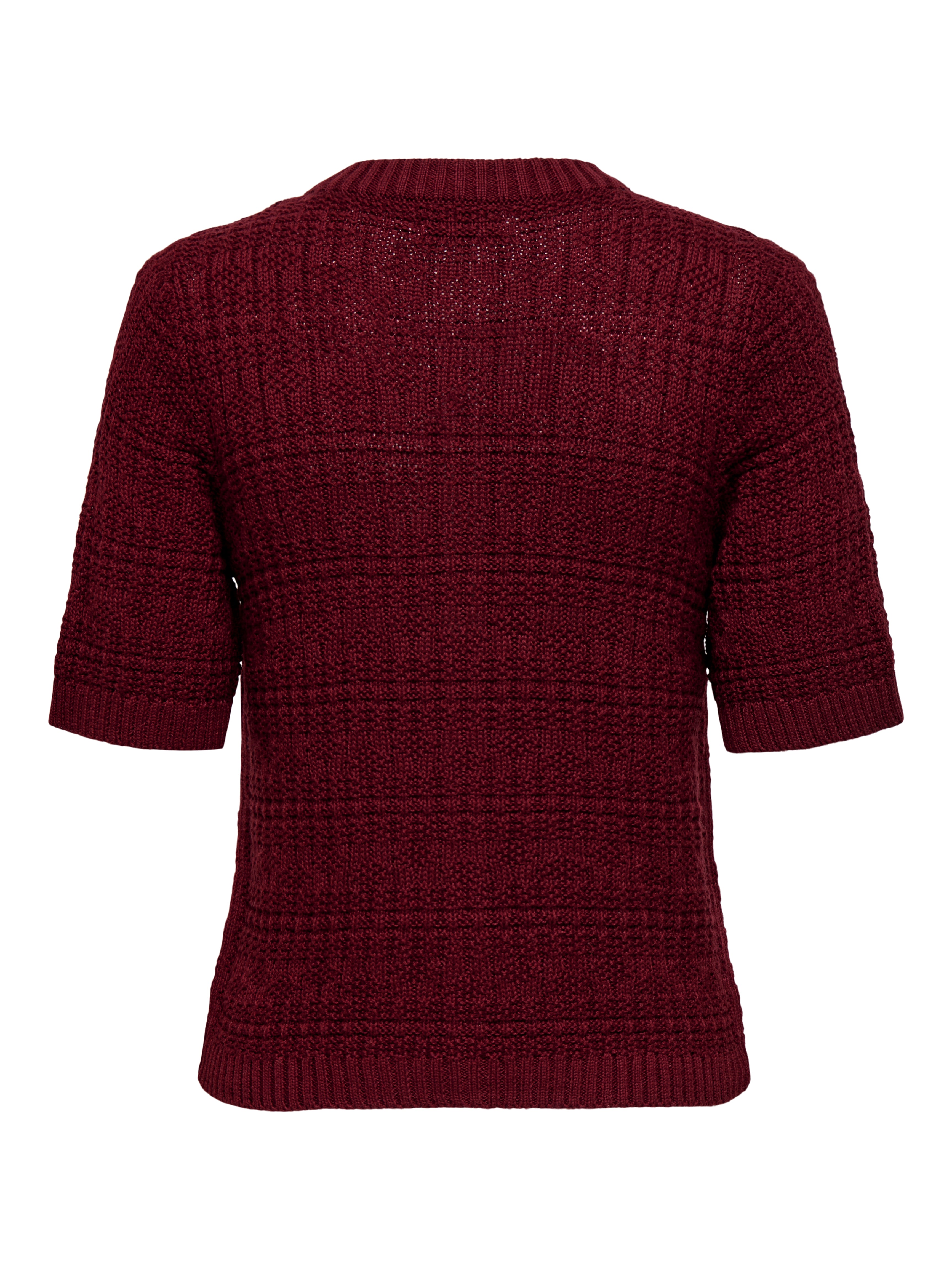 Tikka Burgundy O-neck Knit Cardigan
