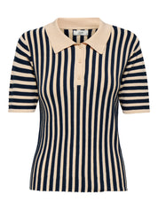 Nola Striped Collar Knit Top
