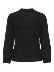 Janne Black Rounds Neck Cardigan