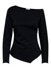Catie Asymmetric Top Black