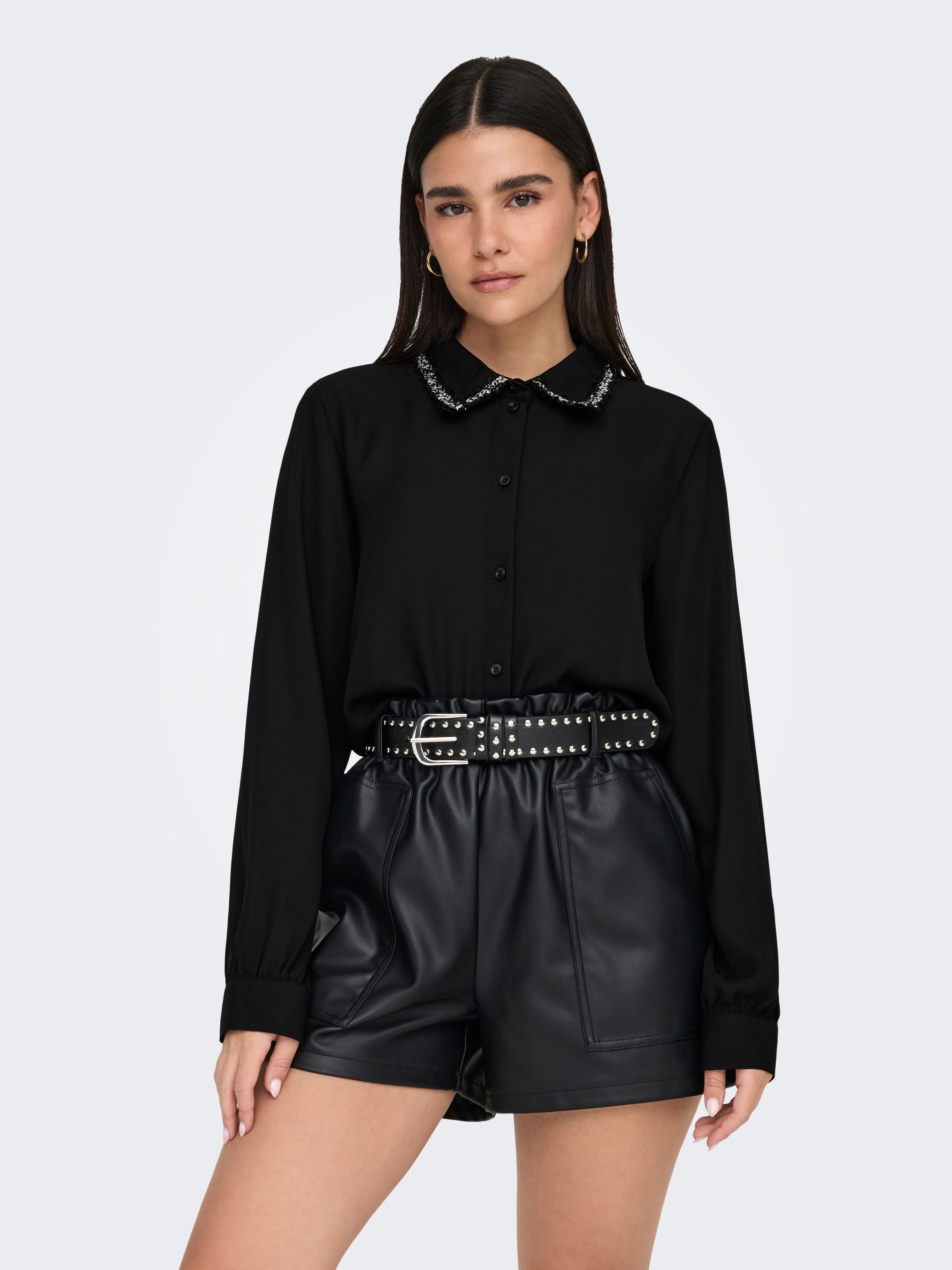 Aya Embellished Collar Detail Shirt