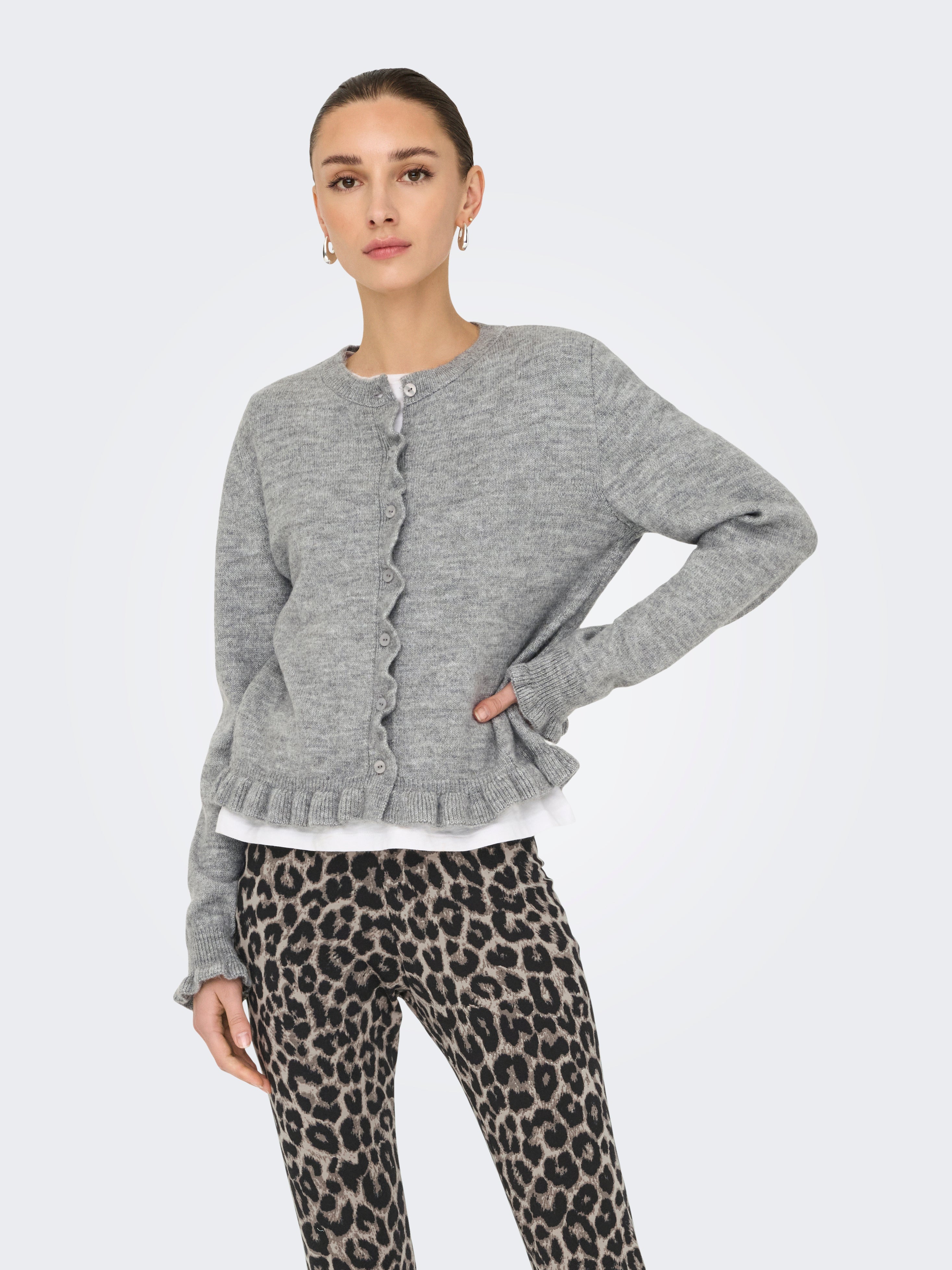Letty Grey Frill Cardigan