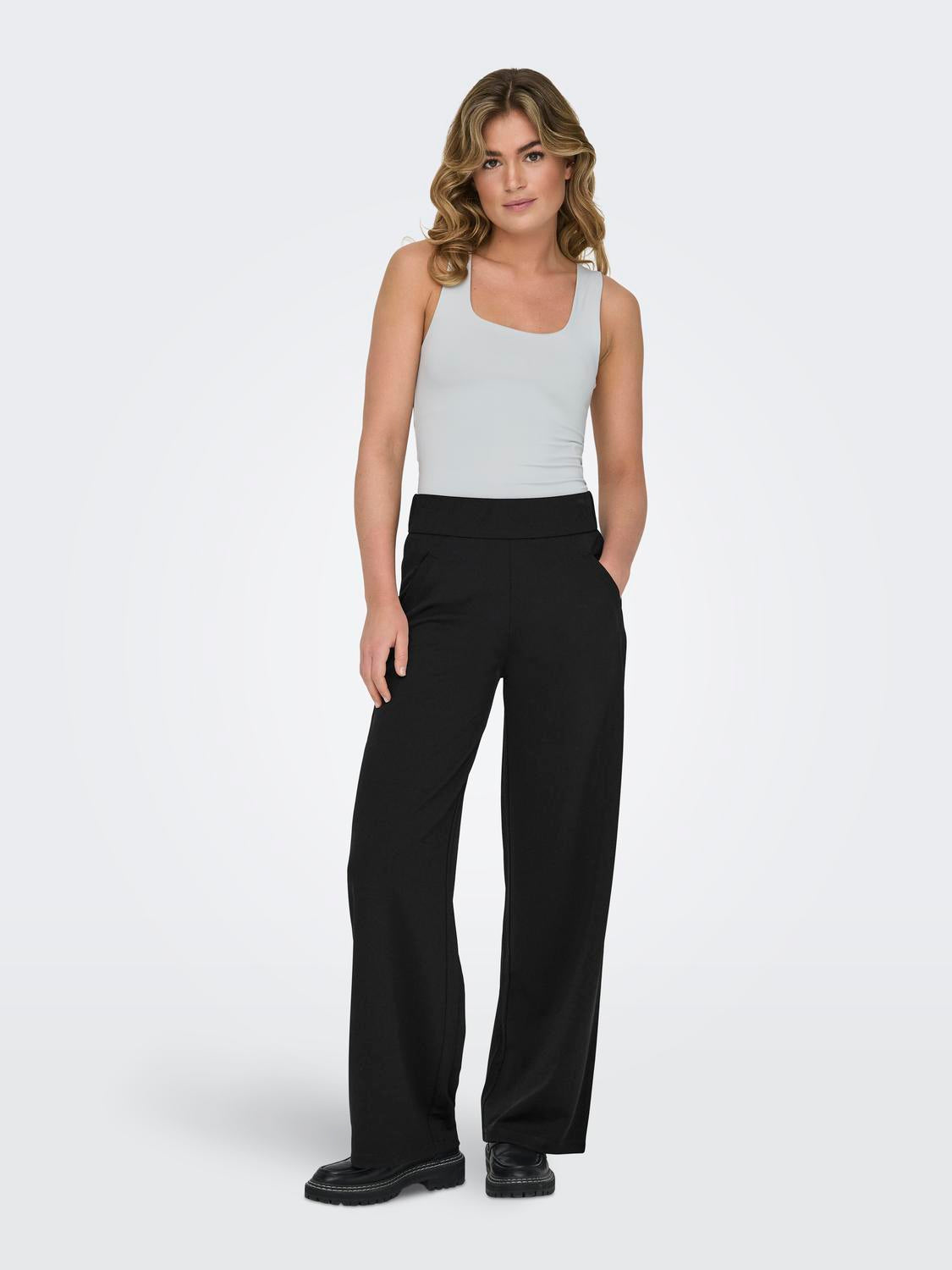 Louisville Black Wide Leg Trousers