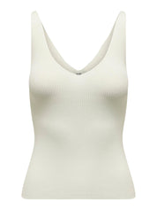 Anna White V-neck Knit Vest
