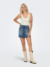 Anna White V-neck Knit Vest
