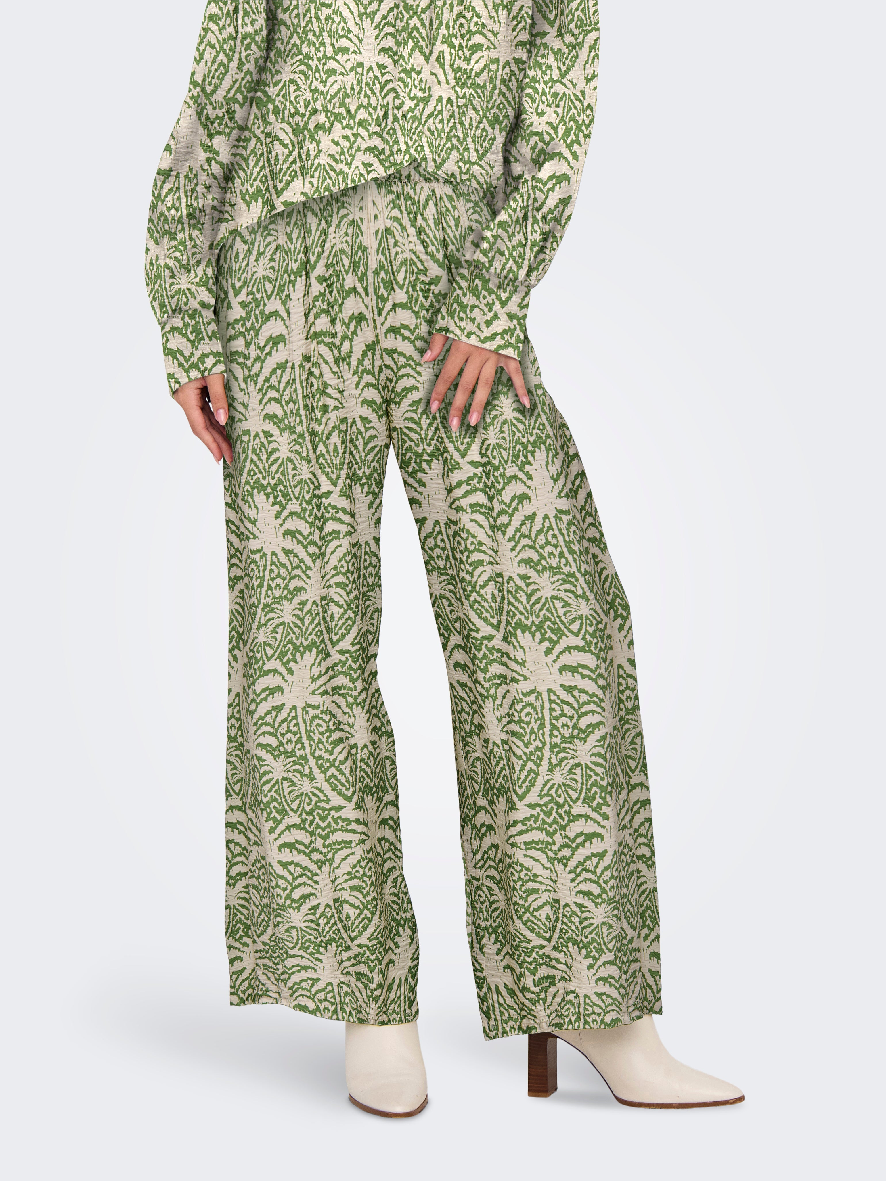 Troya Print Wide Leg Pants