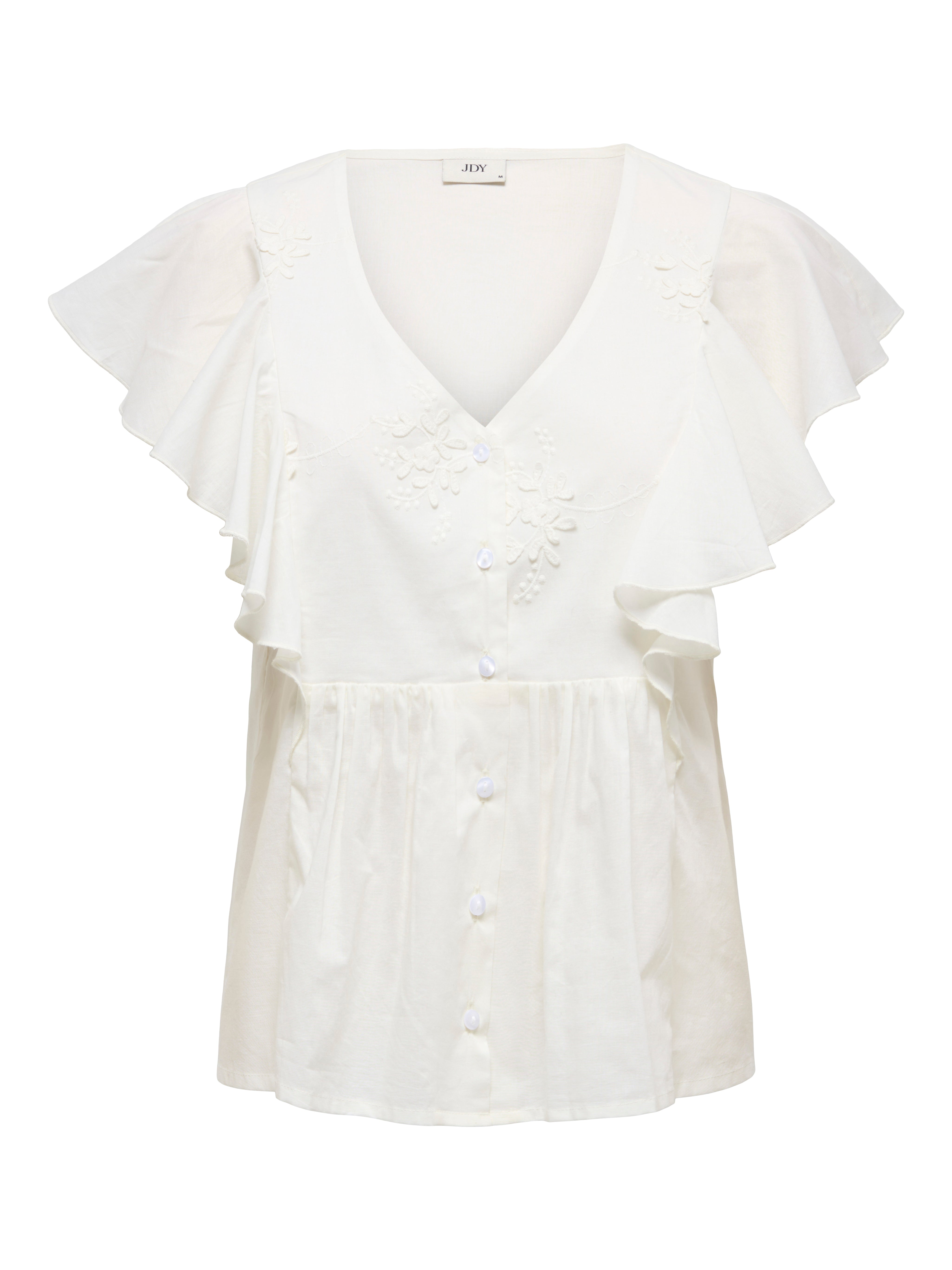 Maddox White Cotton Frill Top