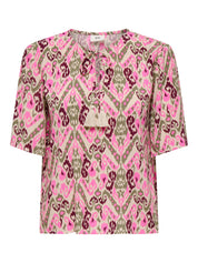 Bree Patteren Tee/Blouse Pink