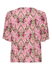 Bree Patteren Tee/Blouse Pink