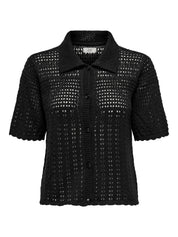 JDY Robin Collar Crochet Knit Cardigan