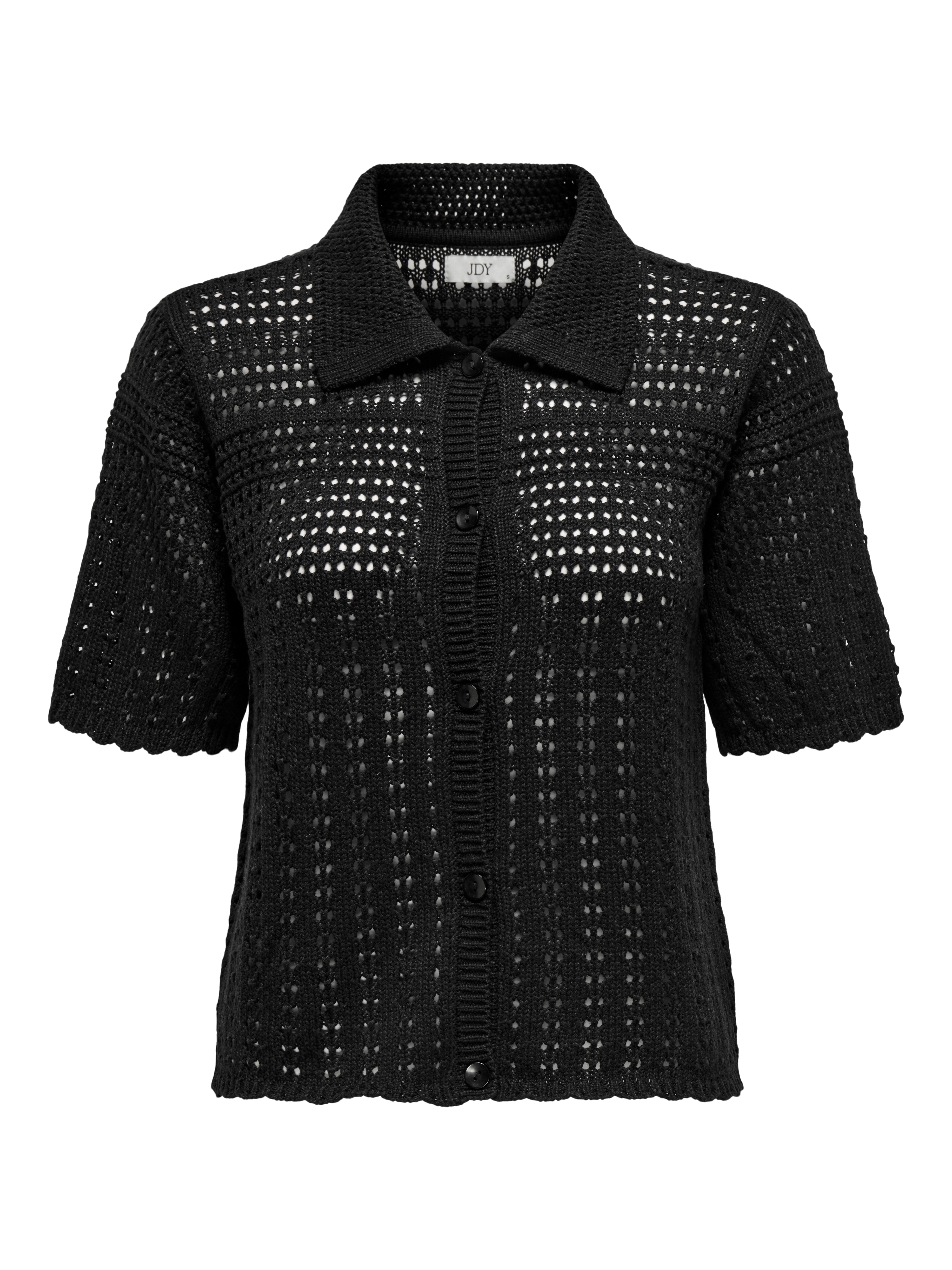 JDY Robin Collar Crochet Knit Cardigan